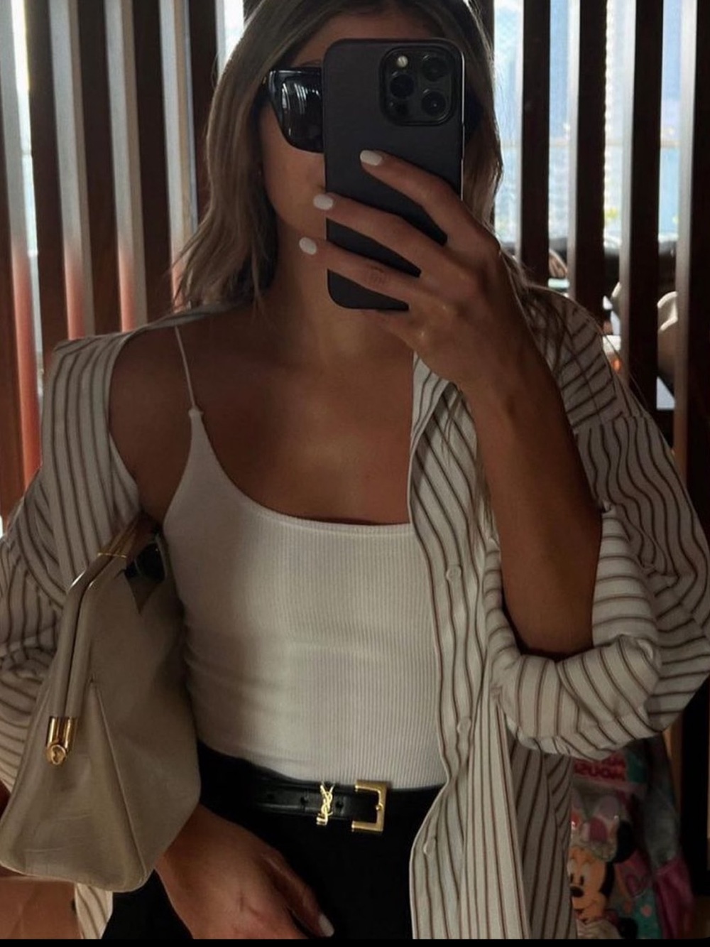 Blanca Studio Lucia Shirt in White/Brown - M/L